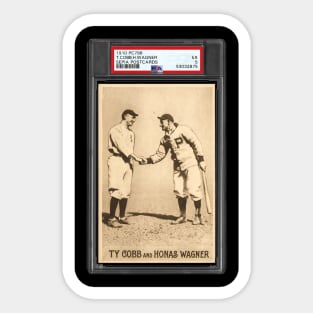 1910 PC796 Sepia Postcards -  TY COBB AND HONAS WAGNER Sticker